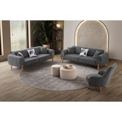 Edsy Home Armoni 3+3+1+1 Koltuk Takımı Antrasit - Görsel 2