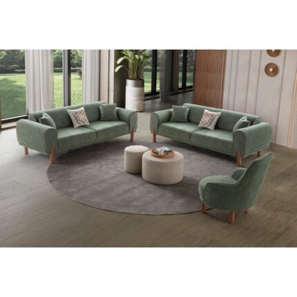 Edsy Home Armoni3+3+1+1 Koltuk Takımı Yeşil - Görsel 2
