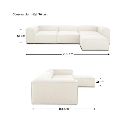 Edsy Home Mira Relax Krem Renk Köşe Koltuk - Görsel 3