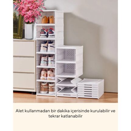 Terracy Home Garden 6 Raflı Çok Amaçlı Katlanabilir Dolap, Ayakkabılık ve Raf - Görsel 2