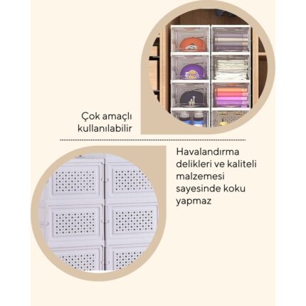 Terracy Home Garden 6 Raflı Çok Amaçlı Katlanabilir Dolap, Ayakkabılık ve Raf - Görsel 4