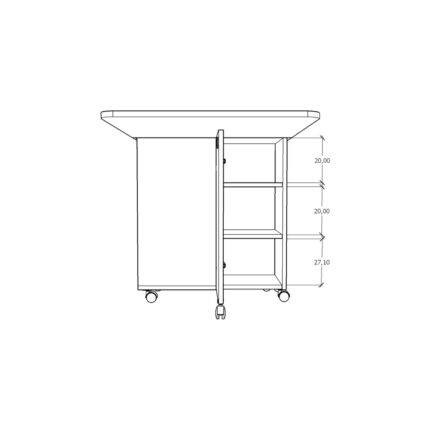 Asra Trend MDF Katlanır Mutfak Yemek Çalışma Masası, Çekmece+Dolap, Beyaz-Safir Meşe, KM-02 - Görsel 5