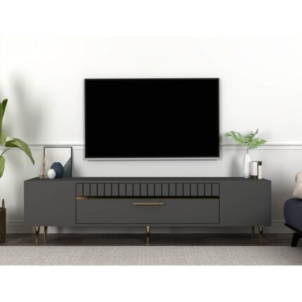 Cantek Dizayn DEKOLP1CT Tv Sehpası Antrasit-Altın