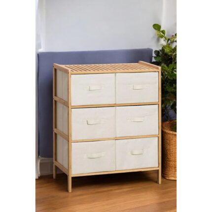 Digithome Bambu 6 Çekmeceli Dolap Çok Amaçlı Düzenleyici Organizer Şifonyer DB-0016