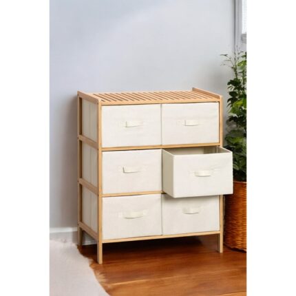 Digithome Bambu 6 Çekmeceli Dolap Çok Amaçlı Düzenleyici Organizer Şifonyer DB-0016 - Görsel 3