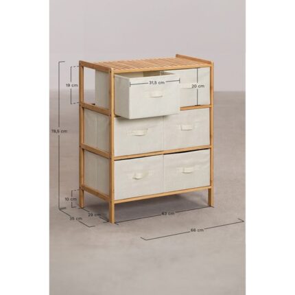 Digithome Bambu 6 Çekmeceli Dolap Çok Amaçlı Düzenleyici Organizer Şifonyer DB-0016 - Görsel 4
