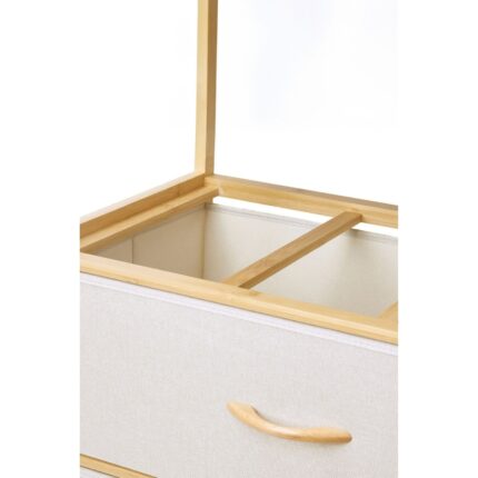 Digithome Bambu 2 Raflı 3 Çekmeceli Dolap Çok Amaçlı Düzenleyici Organizer Şifonyer DB-0017 - Görsel 2