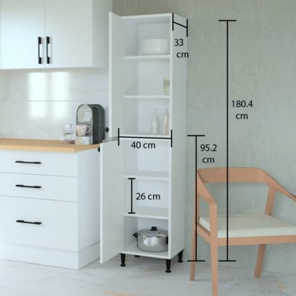Mobilique Masal Beyaz Suntalam Çok Amaçlı Dolap 180x40x33 cm – Kalın Kenar Bantlı, Dayanıklı ve Kolay Kurulumlu