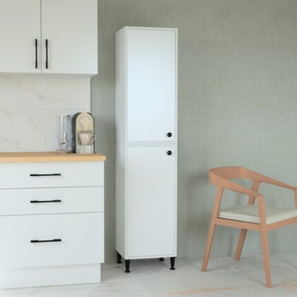 Mobilique Masal Beyaz Suntalam Çok Amaçlı Dolap 180x40x33 cm – Kalın Kenar Bantlı, Dayanıklı ve Kolay Kurulumlu - Görsel 3