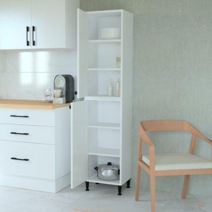 Mobilique Masal Beyaz Suntalam Çok Amaçlı Dolap 180x40x33 cm – Kalın Kenar Bantlı, Dayanıklı ve Kolay Kurulumlu - Görsel 4