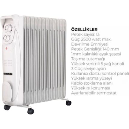 Süsler 13 Dilim Yağlı Radyatör SR-5713 - Görsel 2