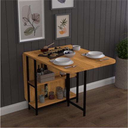 Asra Trend Metal Gövde Katlanır Mutfak Yemek Çalışma Masası, 155×75×70 cm, KM-31
