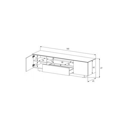 Sonorous Lba 1830 Mol 180CM Tv Televizyon Sehpası 55'' - 85'' Inç - Görsel 5