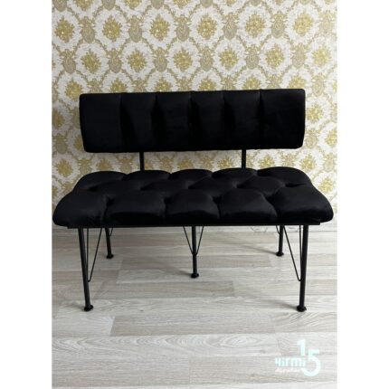 YIRMI15 Sırtlı Bench Siyah Sırtlı Bench - Metal Ayaklı Sırtlı - Görsel 2