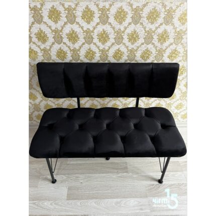YIRMI15 Sırtlı Bench Siyah Sırtlı Bench - Metal Ayaklı Sırtlı - Görsel 3