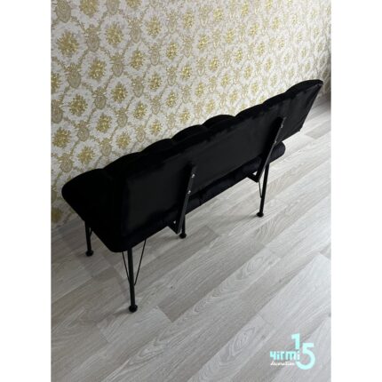YIRMI15 Sırtlı Bench Siyah Sırtlı Bench - Metal Ayaklı Sırtlı - Görsel 5