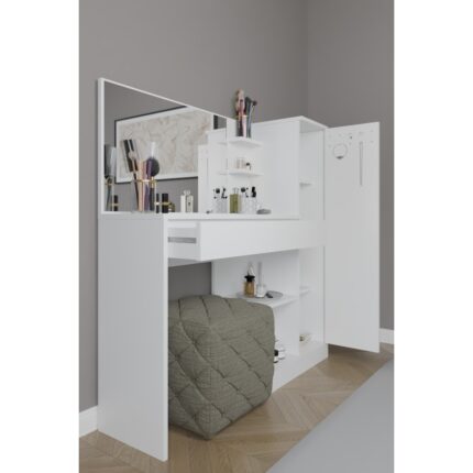 Aymobsan Orkide Makyaj Masası, 1 Çekmeceli, Dolaplı, Aynalı - Görsel 3