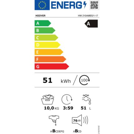 Hoover HW 210AMBS/1-17 10 kg Wi-Fi  Bağlantılı 1200 Devir Çamaşır Makinesi - Görsel 5