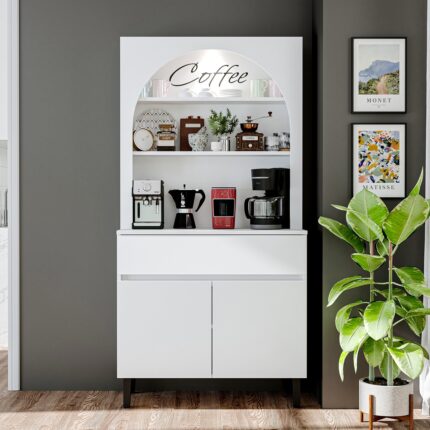 Roomart Venedik Kahve Köşesi, Çok Amaçlı Dolap, 2 Kapaklı 1 Çekmeceli Kiler Dolabı, Mutfak Dolabı