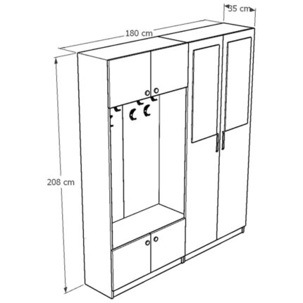 Asra Trend Vestiyer ve Portmanto V-02 180 cm - Görsel 5