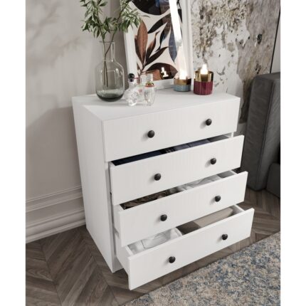 Cabinse Mdf  4 Çekmeceli Şifonyer Soft Beyaz Kolay Kurulum Animasyonu- Cabinse - Görsel 3