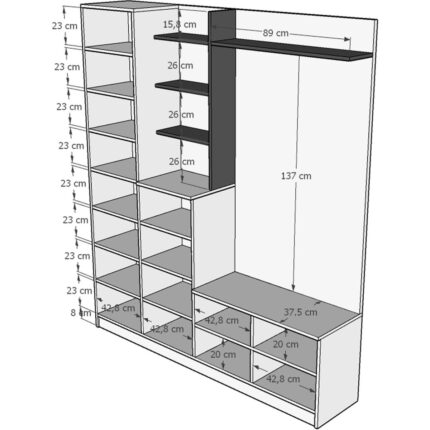 Asra Trend Vestiyer ve Portmanto V-03 180 cm - Görsel 4