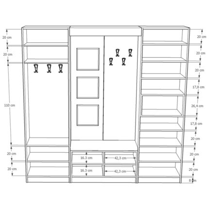 Asra Trend Vestiyer ve Portmanto V-04 210 cm - Görsel 3