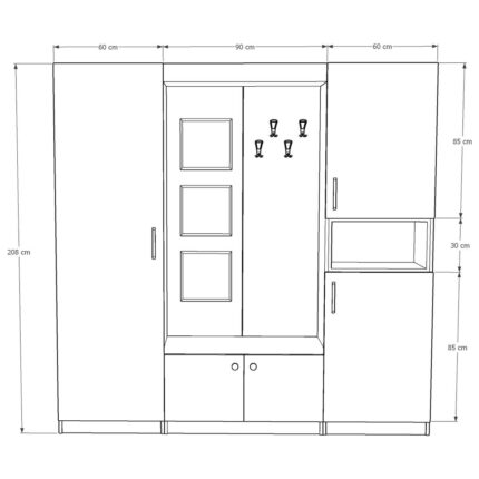 Asra Trend Vestiyer ve Portmanto V-04 210 cm - Görsel 4