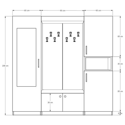 Asra Trend Vestiyer & Portmanto V-06 (210 cm ) - Görsel 3