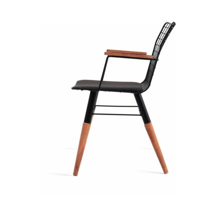 Akın Lux Akın Lüx Nehir Kollu 2'li Sandalye - Siyah - 78X58X59 cm - Görsel 4