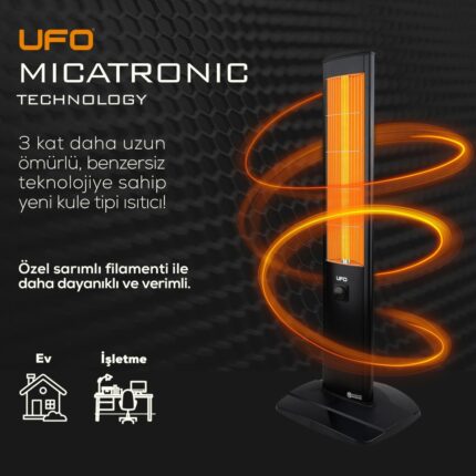 UFO Micatronic 1900 W Kule Tipi Isıtıcı Güçlü Isıtma Performansı ile Ev ve Ofis İçin Uygun - Görsel 5