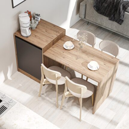 Roomart Milano Bar Masası Dolaplı Yüksek Mutfak Yemek Masası , Mutfak Adası - Görsel 4