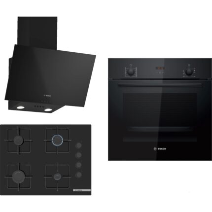 Bosch Siyah 3lü Ankastre Set 317( HBF512BB1T - POP7C6P30O - DWK63PJ60T ( 61T ) ) 67 cm Ocak