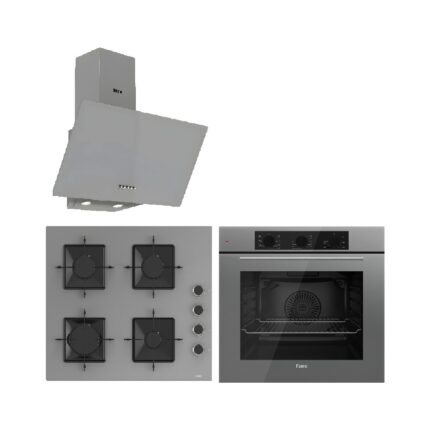 Ferre QBL62CPR - SS208CPR -D088 60 cm Gri Cam Turbolu Ankastre Set