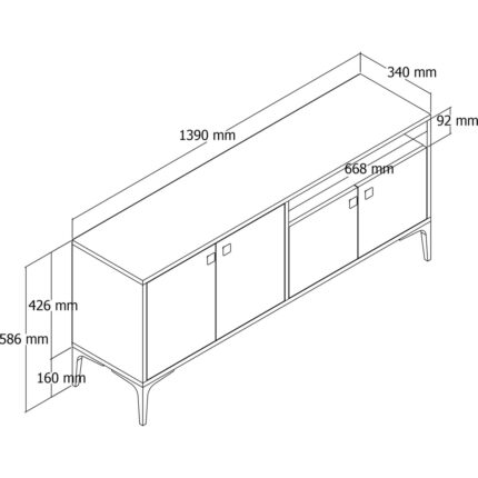 Mezza 1542 Artemıs 139 cm Tv Ünitesi Hat - Görsel 2