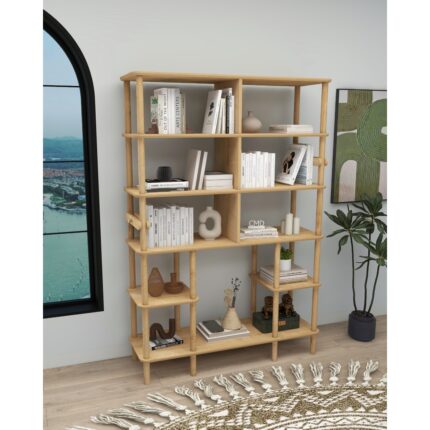 Cmd Wood SALVİA Kitaplık MDF ve Ahşap Zarif İşlevsel Minimalist Tasarım Kitaplık -Kütüphane - Dosya dolabı - Ofis dosya - Yatak Odası - Genç Odası - Karyola yan sehpa - otel -hotel - pansiyon - Görsel 4
