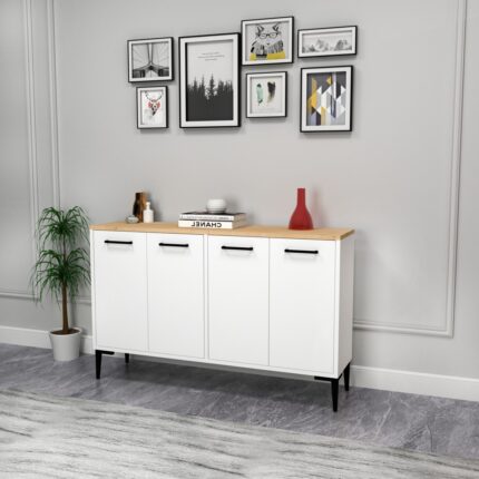 Arnetti Frezya 4 Kapaklı Raflı Konsol Beyaz Safirmeşe - Frezya - Görsel 3