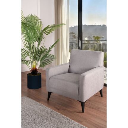 Kilim Mobilya Linda Koltuk Takımı Orta Sert Oturum Yataklı Gri Kadife 220 cm - Görsel 3