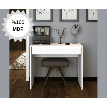 Bicabin Mdf Arya Novella Mode Çekmeceli Makyaj Masası (Beyaz) - Görsel 2