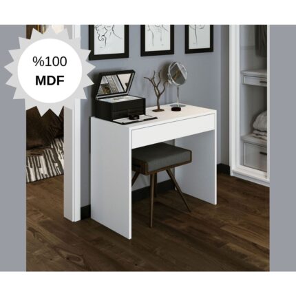 Bicabin Mdf Arya Novella Mode Çekmeceli Makyaj Masası (Beyaz) - Görsel 3