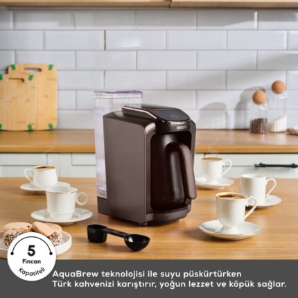 Karaca Hatır Otomatik Su Alma Hazneli Türk Kahve Makinesi Walnut Brown - Görsel 3