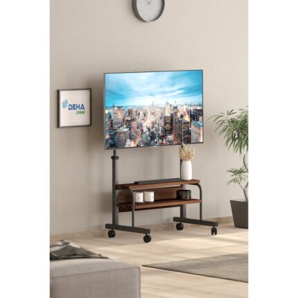 Dehalimited Frenli Tekerlekli Yükseklik Ayarlı Tv Duvar Paneli  Tv Standı Konsol Hareketli Televizyon Ünitesi