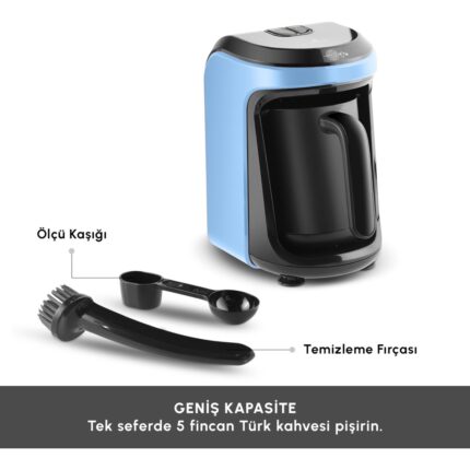 Karaca Hatır Hüps Sütlü Türk Kahve Makinesi Vintage Blue - Görsel 5