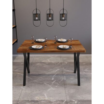 Avenza Living Yemek Masası Avenza Living 80*120 Kütük Model Metal Ayak Mutfak Ofis Balkon Dekoratif Masa (SUNTALAMDAN ÜRETİLMİŞTİR) - Görsel 2