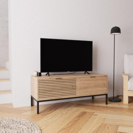 Bimossa B0060 120 cm Alya TV Sehpası 50'' TV Uyumlu Metal Ayaklı Modern Depolamalı Tv Ünitesi - Görsel 3