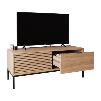 Bimossa B0060 120 cm Alya TV Sehpası 50'' TV Uyumlu Metal Ayaklı Modern Depolamalı Tv Ünitesi - Görsel 4