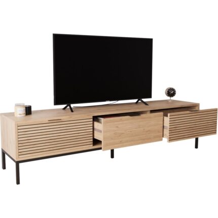 Bimossa E0060 180 cm Alya TV Sehpası 78'' TV Uyumlu Şık Metal Ayaklı Modern Depolama Alanlı TV Ünitesi - Görsel 4
