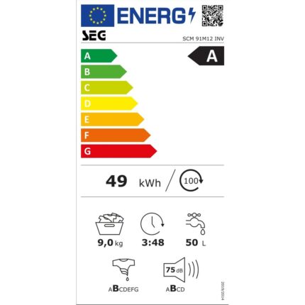 SEG Scm 91M12 Inv Çamaşır Makinesi 9 Kg 1200 Devir Inverter - Görsel 4