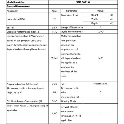SEG Sbm 3021 W 3 Programlı Bulaşık Makinesi - Görsel 3