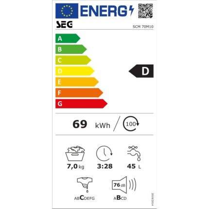 SEG Scm 70M10 Çamaşır Makinesi 7 Kg 1000 Devir - Görsel 4